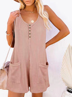 Load image into Gallery viewer, Full Size Pocketed Scoop Neck Sleeveless Romper
