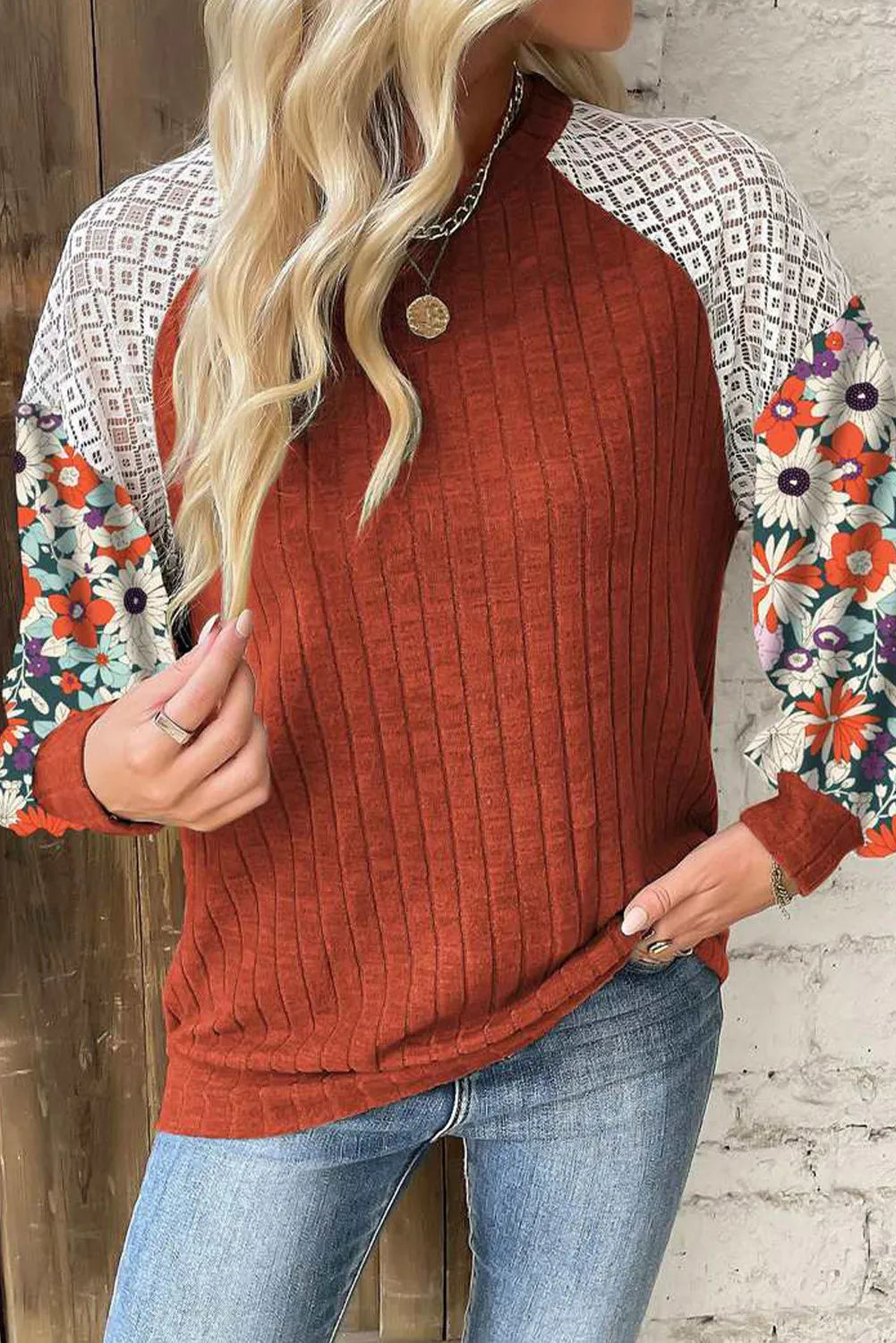 Floral Print Long Sleeve Top