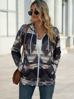 Load image into Gallery viewer, Aztec Zip Up Hooded Jacket
