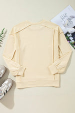 Load image into Gallery viewer, Exposed Seam Round Neck Long Sleeve Sweatshirt
