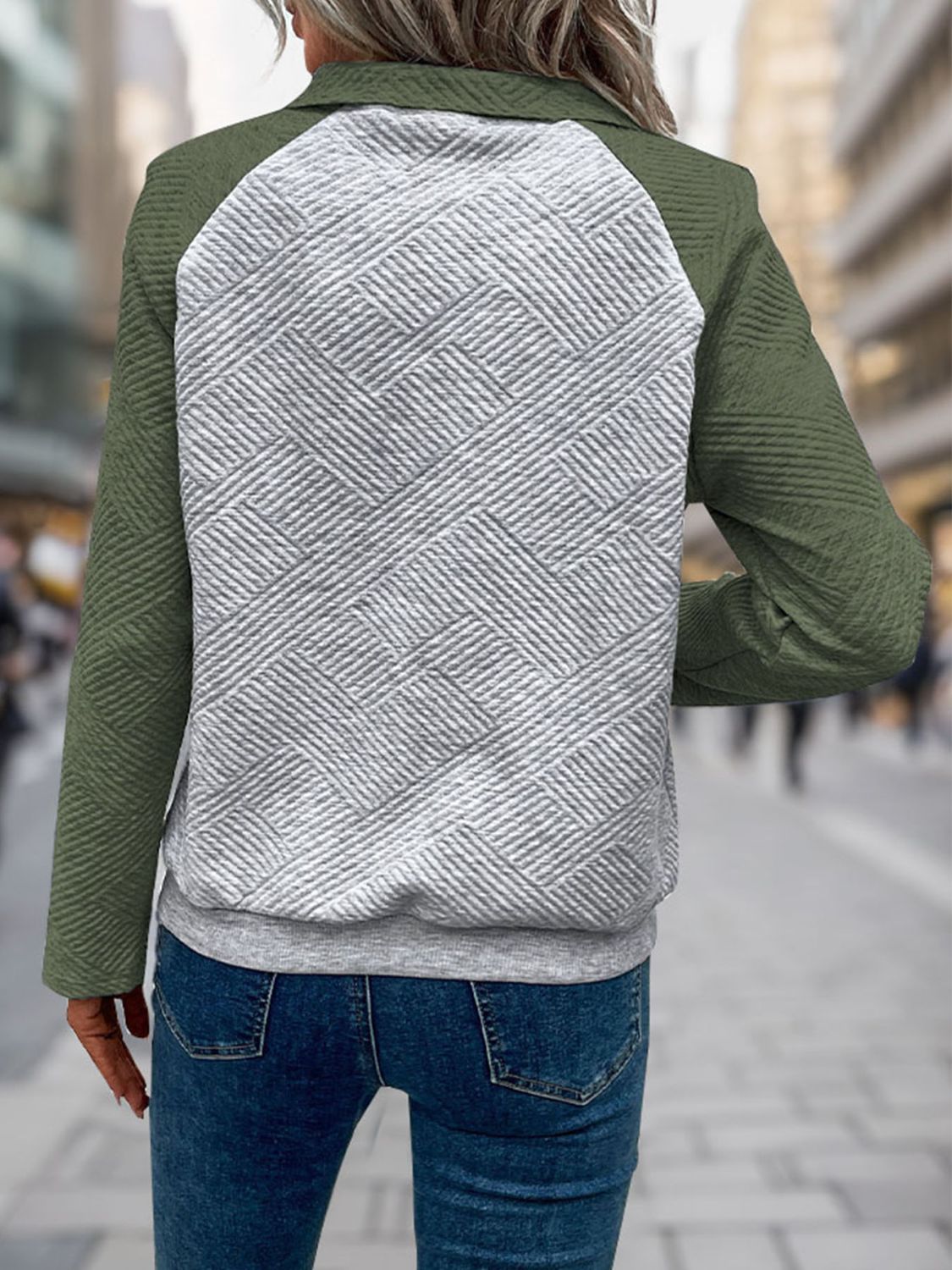 Contrast Textured Sweatshirt