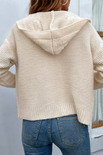 Load image into Gallery viewer, Cable-Knit Dropped Shoulder Hooded Cardigan
