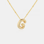 Load image into Gallery viewer, Gold-Plated Bubble Initial Necklace
