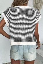 Load image into Gallery viewer, Striped Round Neck Sweater Vest
