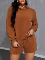 Load image into Gallery viewer, Long Sleeve Hoodie and Pocketed Shorts Set
