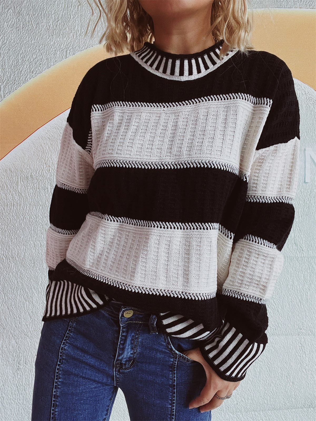 Contrast Striped Sweater