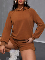 Load image into Gallery viewer, Long Sleeve Hoodie and Pocketed Shorts Set
