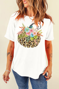 Pumpkin Graphic Round Neck Short Sleeve T-Shirt