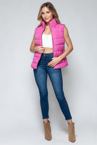 Zip Up Turtleneck Vest with Pockets