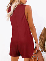 Load image into Gallery viewer, Full Size Pocketed Scoop Neck Sleeveless Romper
