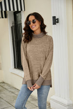 Load image into Gallery viewer, Heathered Slit High-Low Long Sleeve Top
