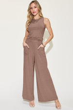 Load image into Gallery viewer, Basic Bae Full Size Ribbed Tank and Wide Leg Pants Set
