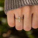 Load image into Gallery viewer, Cross Zircon 925 Sterling Silver Ring
