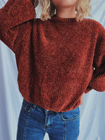 Load image into Gallery viewer, Round Neck Dropped Shoulder Long Sleeve Sweater
