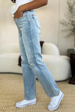 Load image into Gallery viewer, Judy Blue Full Size High Waist Distressed Straight Jeans
