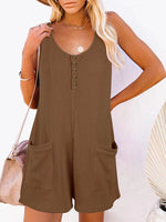 Load image into Gallery viewer, Full Size Pocketed Scoop Neck Sleeveless Romper
