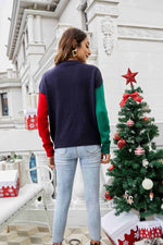 Load image into Gallery viewer, Christmas Color Block Knit Pullover
