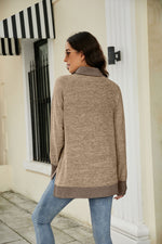 Load image into Gallery viewer, Heathered Slit High-Low Long Sleeve Top
