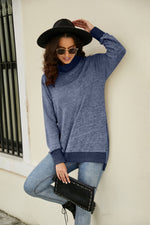 Load image into Gallery viewer, Heathered Slit High-Low Long Sleeve Top
