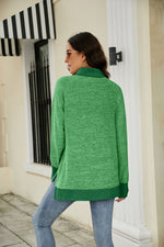 Load image into Gallery viewer, Heathered Slit High-Low Long Sleeve Top
