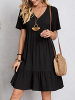 Load image into Gallery viewer, Full Size V-Neck Short Sleeve Dress
