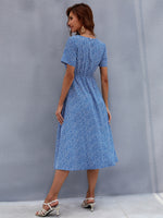 Load image into Gallery viewer, Printed Round Neck Short Sleeve Midi Dress
