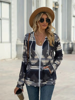 Load image into Gallery viewer, Aztec Zip Up Hooded Jacket
