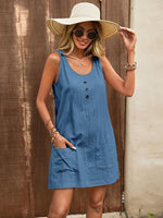 Load image into Gallery viewer, Decor Button Mini Tank Dress with Pockets
