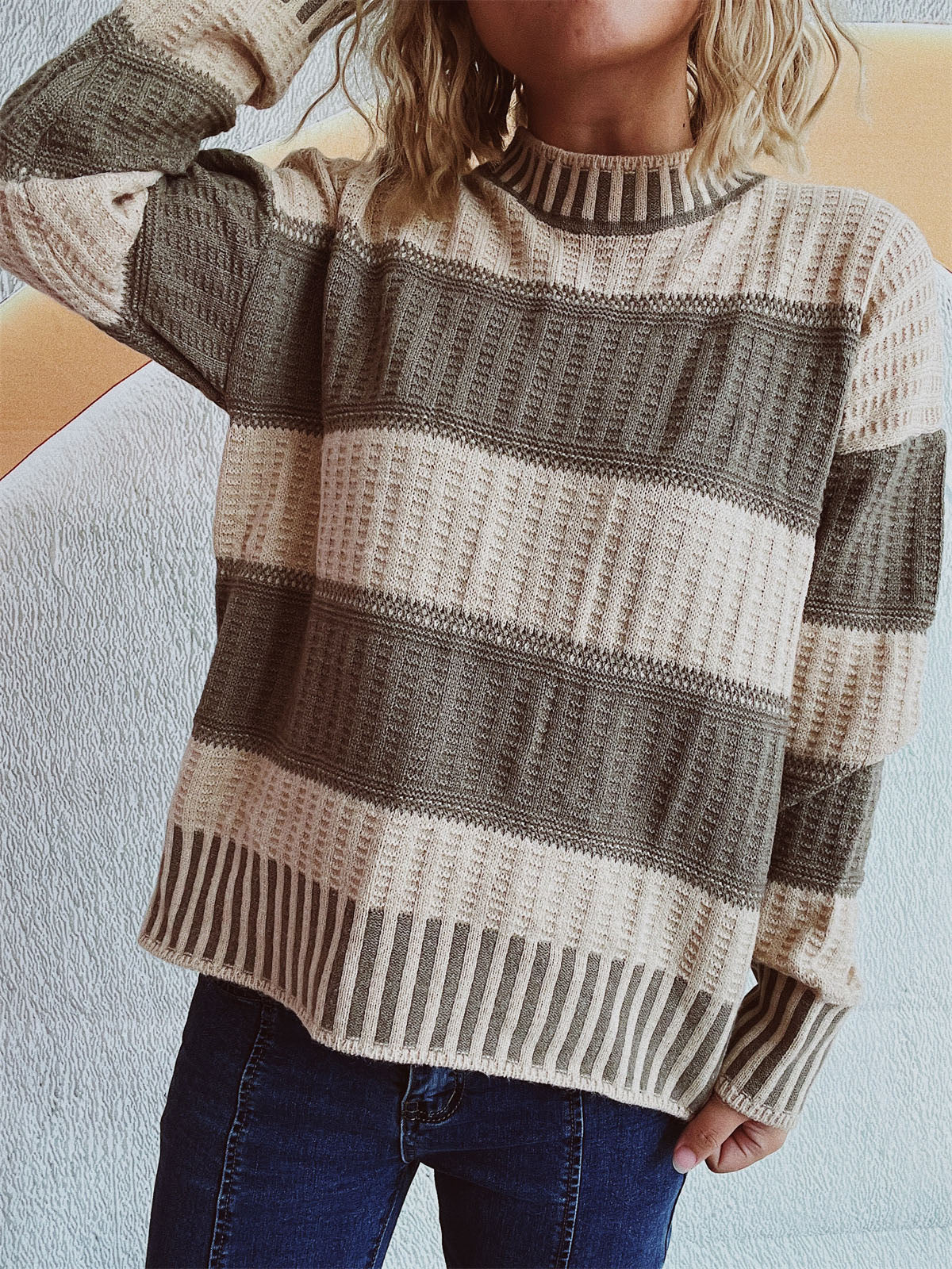 Contrast Striped Sweater