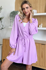 Load image into Gallery viewer, Double Take Full Size Drawstring Long Sleeve Romper
