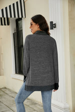 Load image into Gallery viewer, Heathered Slit High-Low Long Sleeve Top
