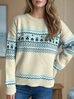 Load image into Gallery viewer, Contrast Round Neck Dropped Shoulder Sweater
