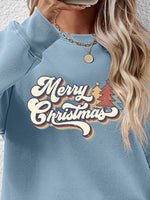 Load image into Gallery viewer, Christmas Letter Graphic Round Neck Sweatshirt
