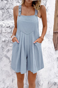 Square Neck Wide Strap Overalls