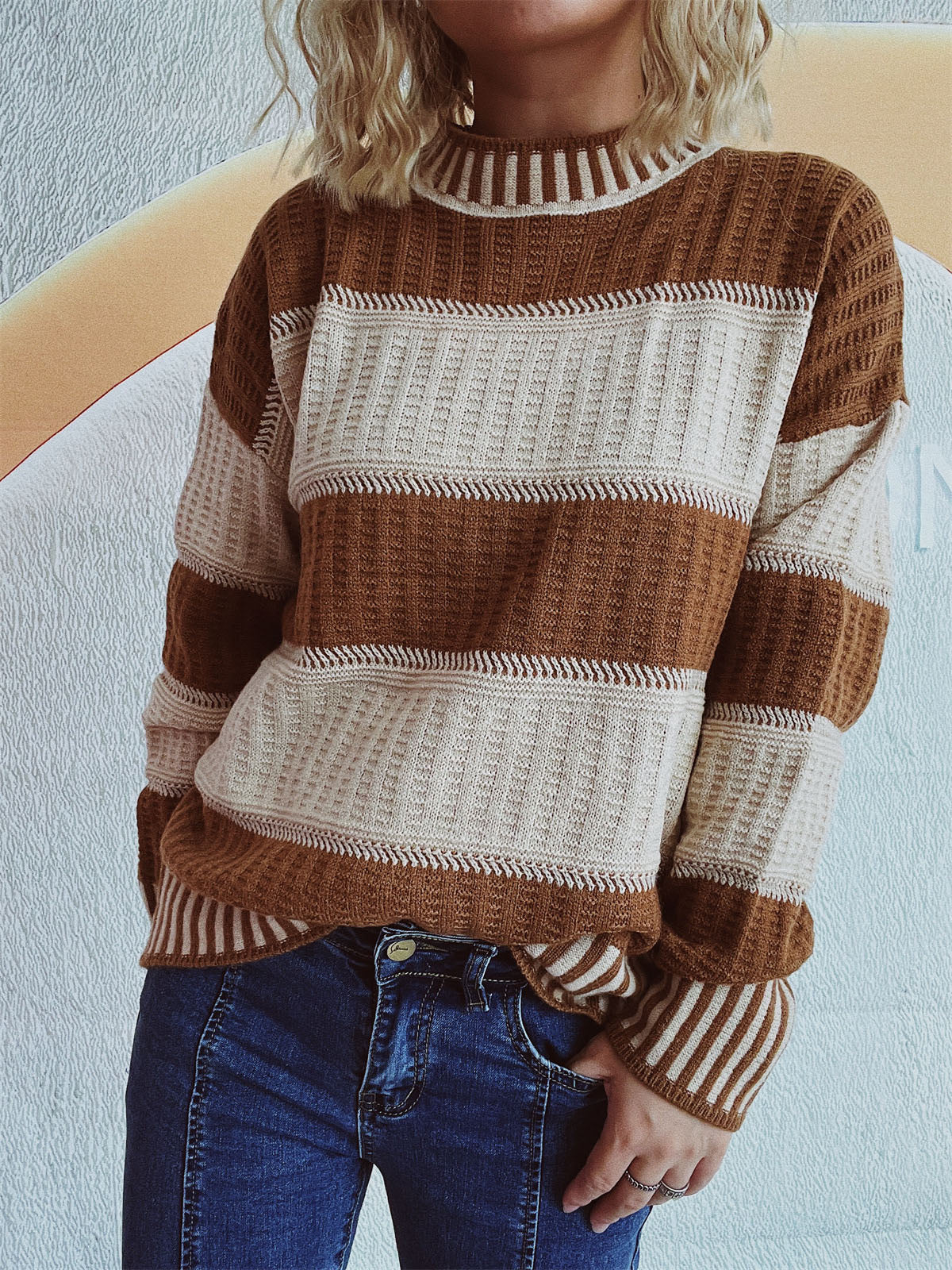 Contrast Striped Sweater