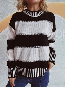 Contrast Striped Sweater