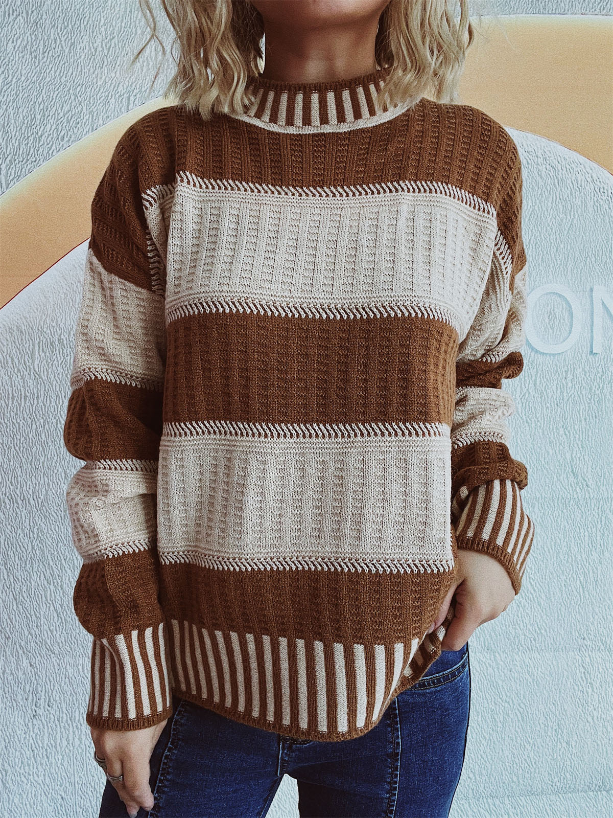 Contrast Striped Sweater