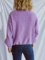 Load image into Gallery viewer, Round Neck Dropped Shoulder Long Sleeve Sweater
