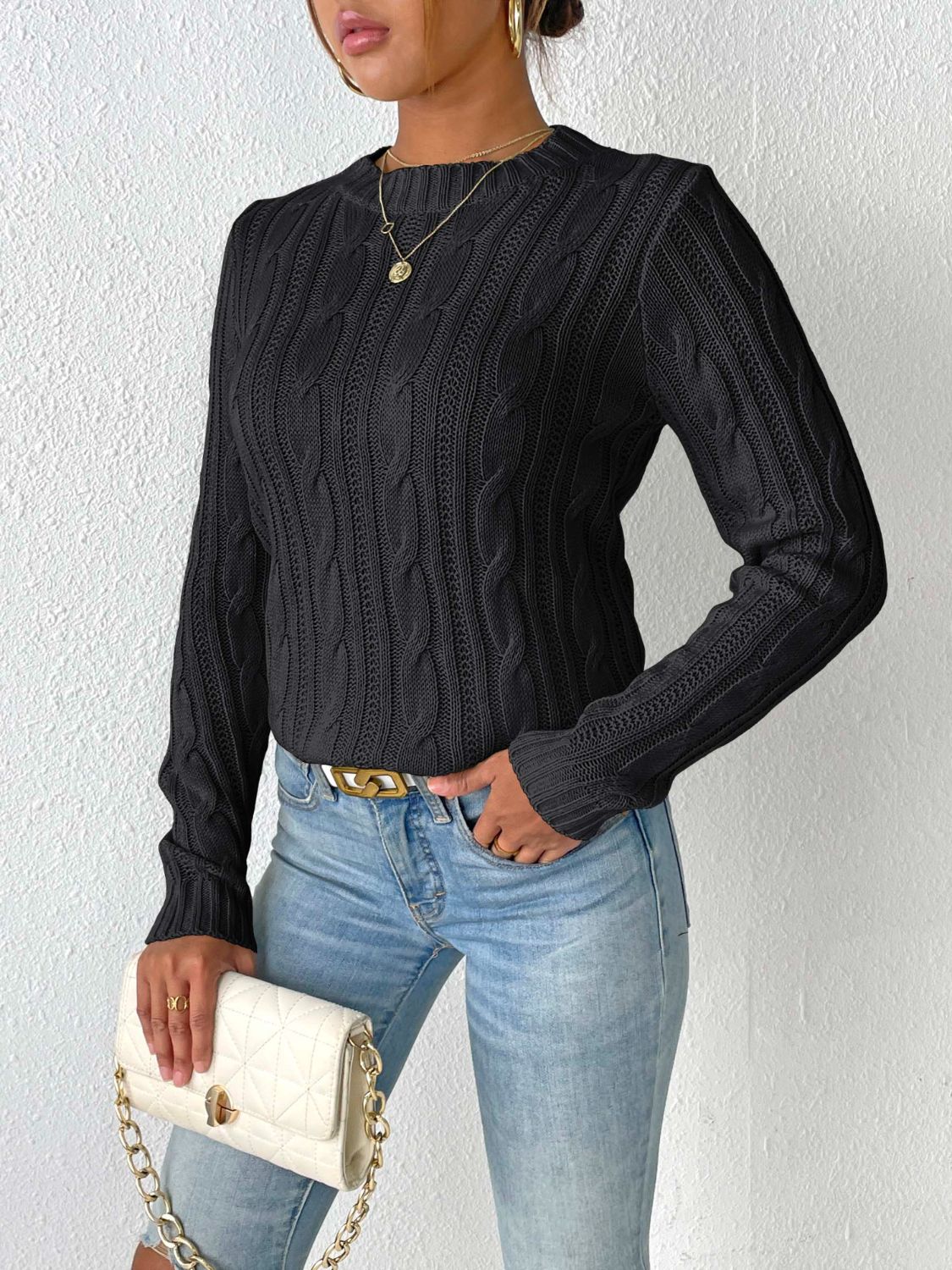 Cable-Knit  Sweater