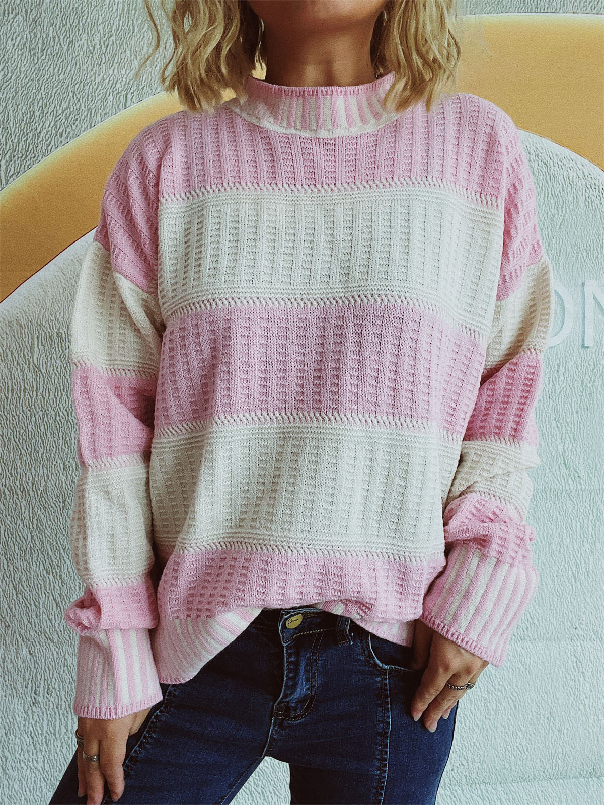 Contrast Striped Sweater