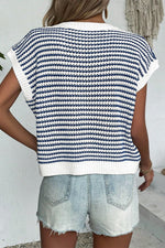 Load image into Gallery viewer, Striped Round Neck Sweater Vest
