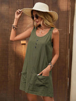 Load image into Gallery viewer, Decor Button Mini Tank Dress with Pockets
