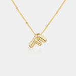 Load image into Gallery viewer, Gold-Plated Bubble Initial Necklace
