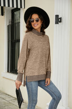 Load image into Gallery viewer, Heathered Slit High-Low Long Sleeve Top
