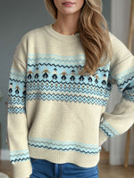 Load image into Gallery viewer, Contrast Round Neck Dropped Shoulder Sweater
