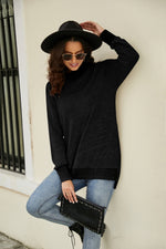 Load image into Gallery viewer, Heathered Slit High-Low Long Sleeve Top
