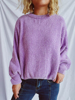 Load image into Gallery viewer, Round Neck Dropped Shoulder Long Sleeve Sweater
