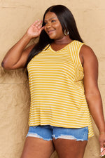 Load image into Gallery viewer, Doublju Talk To Me Full Size Striped Sleeveless V-Neck Top
