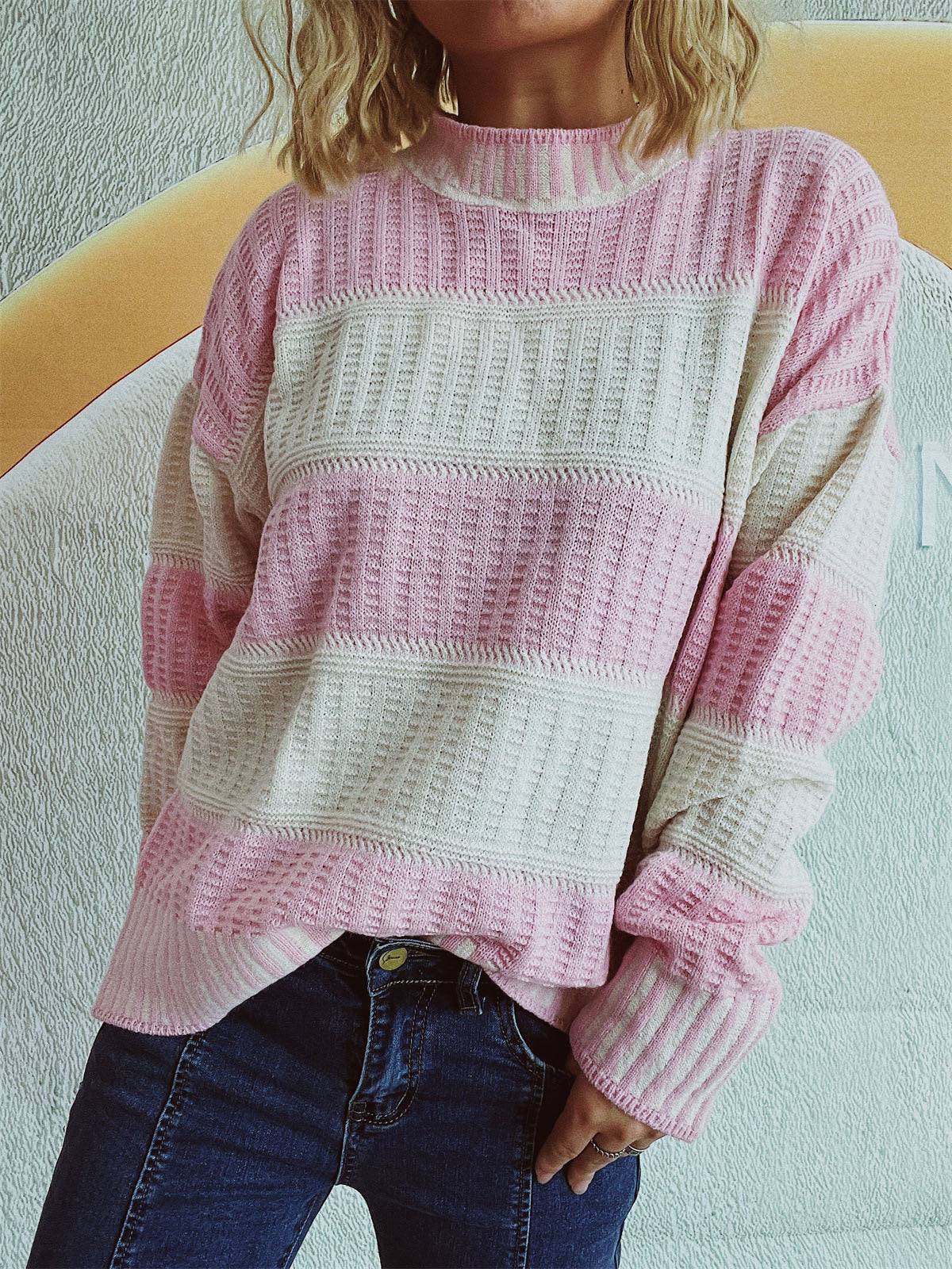 Contrast Striped Sweater