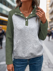 Contrast Textured Sweatshirt